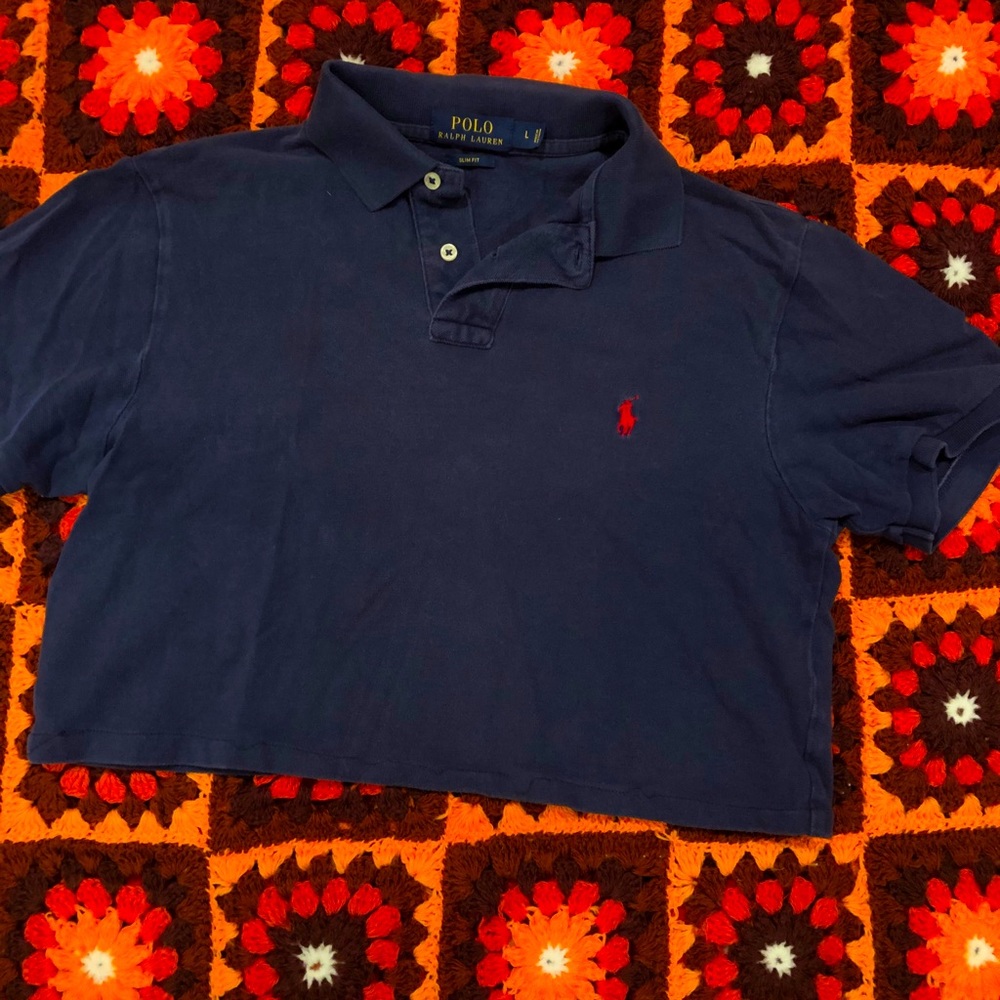 Polo cropped top *navy blue*
